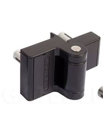 [AHN122] Locinox PUMA - Compact 2 Way Adjustable 180° Surface Mounted Hinge - Black / Pair (2 Hinges)