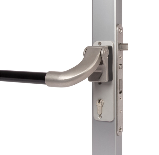 [AGH201] Locinox Insert Mortice Lock Handle - PUSHBAR-L - Aluminium in Matt Black