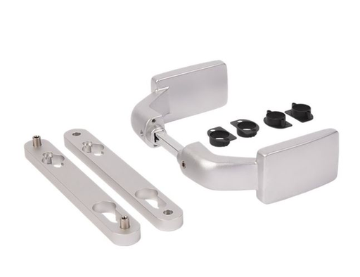 [AGH207] Locinox Insert Mortice Lock Handle Set - Euro, 3006FIX - Aluminium in Satin Chrome Silver - Pair