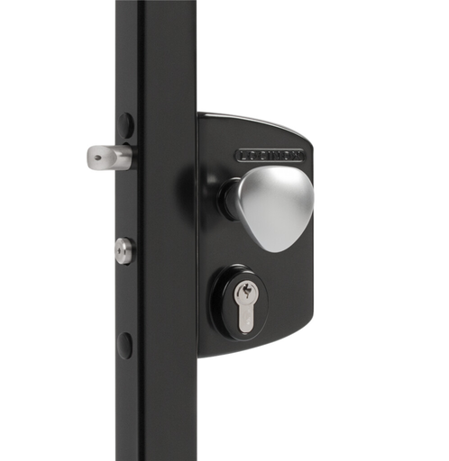 [AGLL431] Locinox Surface mounted electric gate lock with Fail Open for Square tube Adjustable 40-60mm - BLACK