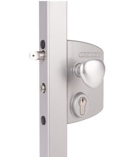 [AGLL432] Locinox LEKQ Surface mounted electric gate lock with Fail Open for Square tube Adjustable 40-60mm - Silver 