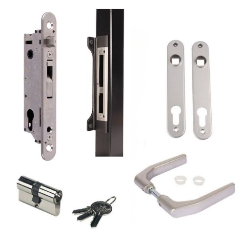 [AGLL434] Locinox FIFTY inframe Swing Gate Lock 30 MM BACKSET FOR 50 MM - Kit with Recess Keep