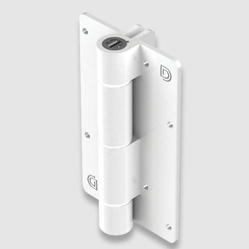 [AHN134] D&D Kwikfit Self Closing Aluminium Hinge up to 20kg: White, Wall Mounted (Pair)