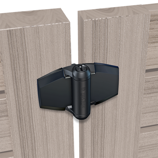 [AHN143] D&D TruClose Adjustable Self Closing Hinges for Gates up to 30kg : Black, for Metal/Wood, Two Legs