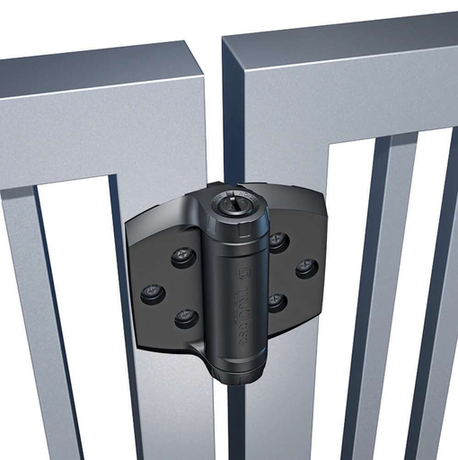 [AHN165] D&D TruClose Adjustable HEAVY DUTY Self Closing Hinges for Gates up to 70kg : Black, for Metal/Wood/Vinyl, 19mm Gap