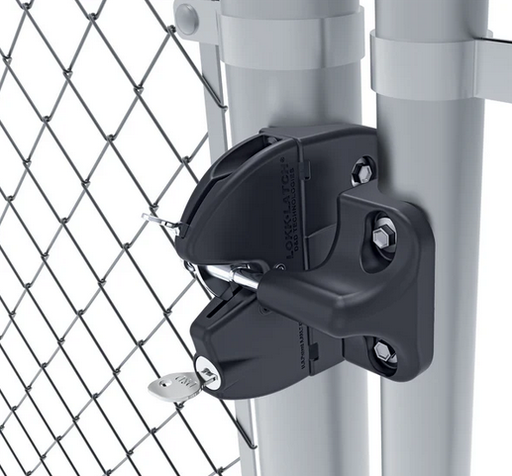 [AGLL553] D&D LokkLatch General Purpose Gate Latch For Round Post - Black, Double Sided, Keyed Different