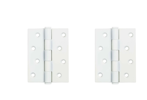 [AHN269] Pair - Steel Butt Hinges 100x75x2.5mm Finished - Off White/Surfmist