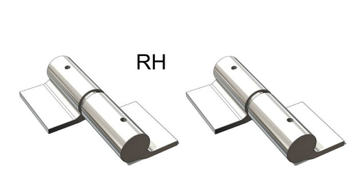 [AHN287] Swing Gate Weld to Weld Prison Hinge 16mm RH / Pair - Zinc Plated