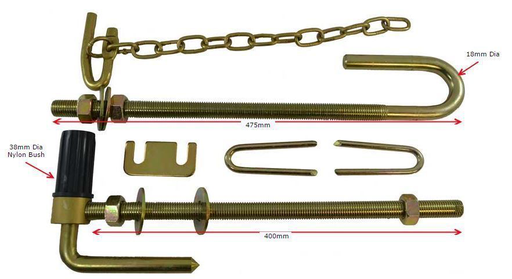 [AHN315F] Farm Gate Hinge Anti Twist Through Bolt 400x32NB - Zinc