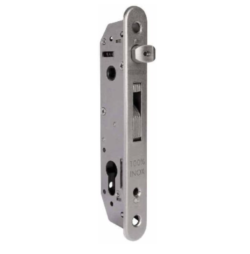 [AGLL563] Locinox SIXTYLOCK Euro Insert Mortice Lock - 65x65 Frame, 40mm Backset, Silver - For Swing Gates
